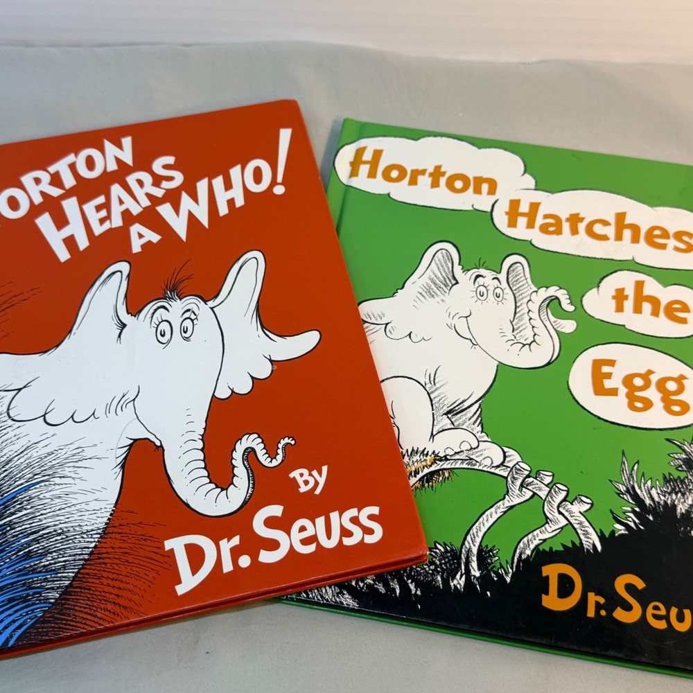 Dr Seuss Horton Hears a Who & Horton Hatches the Egg Hardcover Book Set 2pc